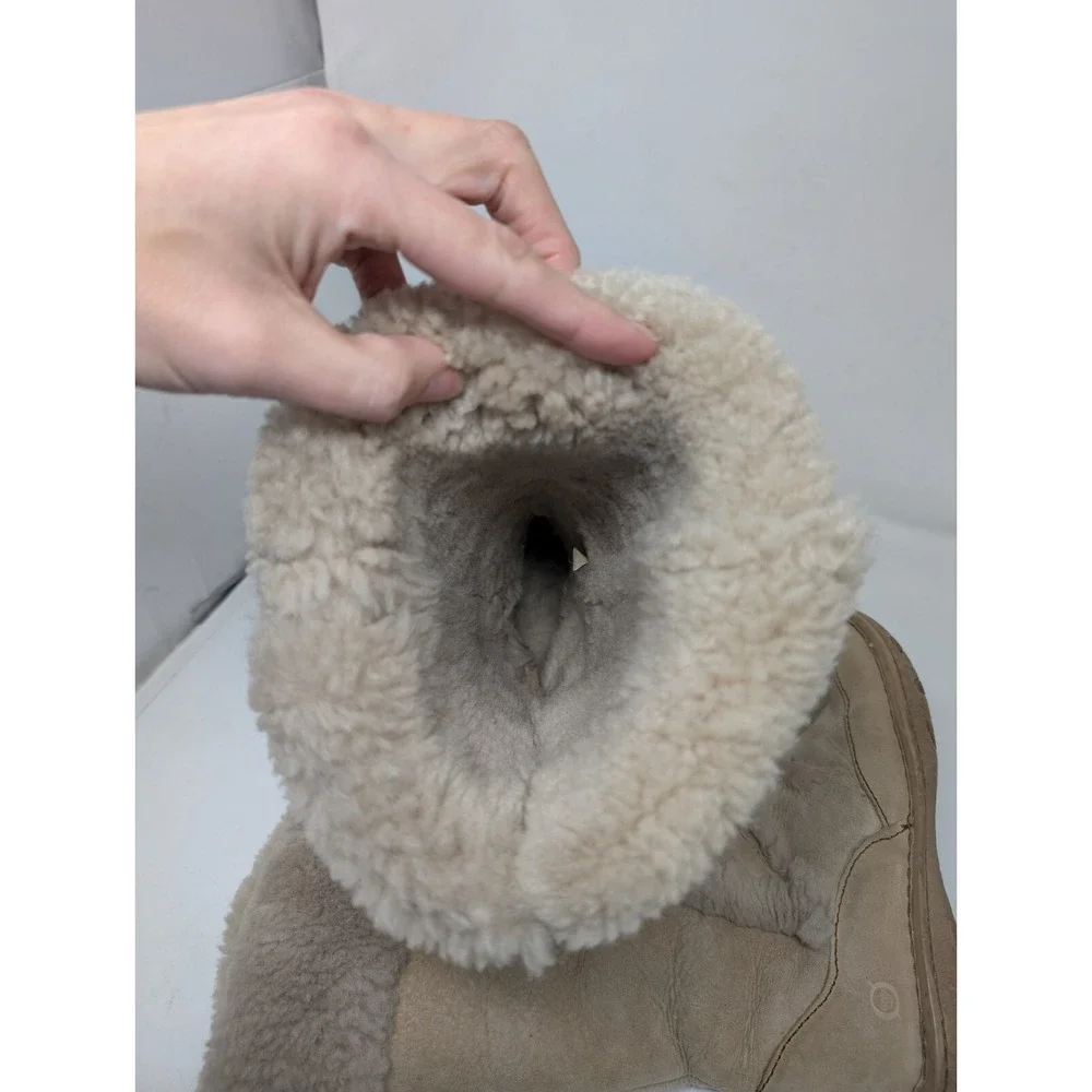 BORN Sheepskin Shearling Boots Women's Size 7 Suede Shilo W01295 Sheepskin VTG‎